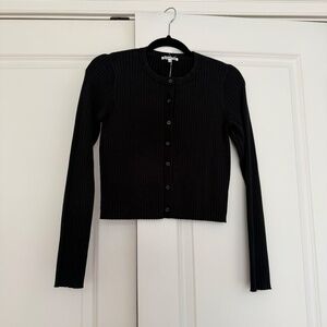 Reformation Joanne Cotton Cardigan – Black (Lightly Used) Size S